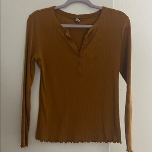 Old Navy Fitted Long-Sleeve Rib-Knit Henley Top